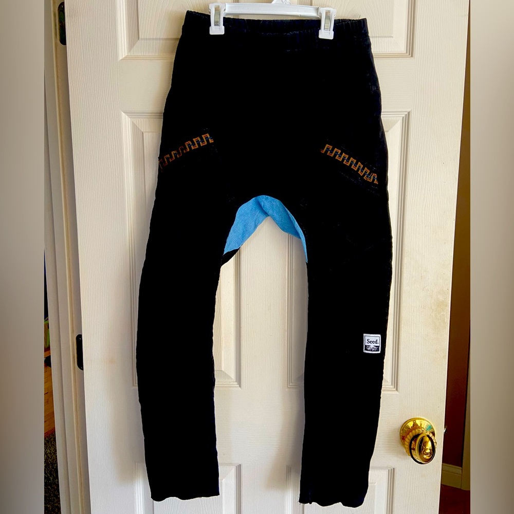 Black Seed pants with denim inseam